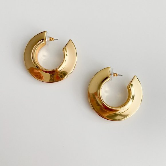J. Crew Lightweight Disc Hoop Earrings - Picture 1 of 2